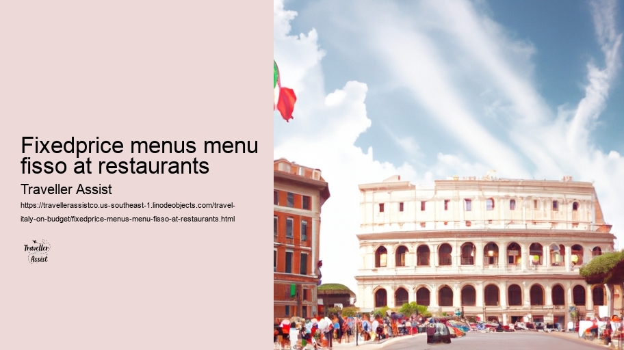 Fixedprice menus menu fisso at restaurants